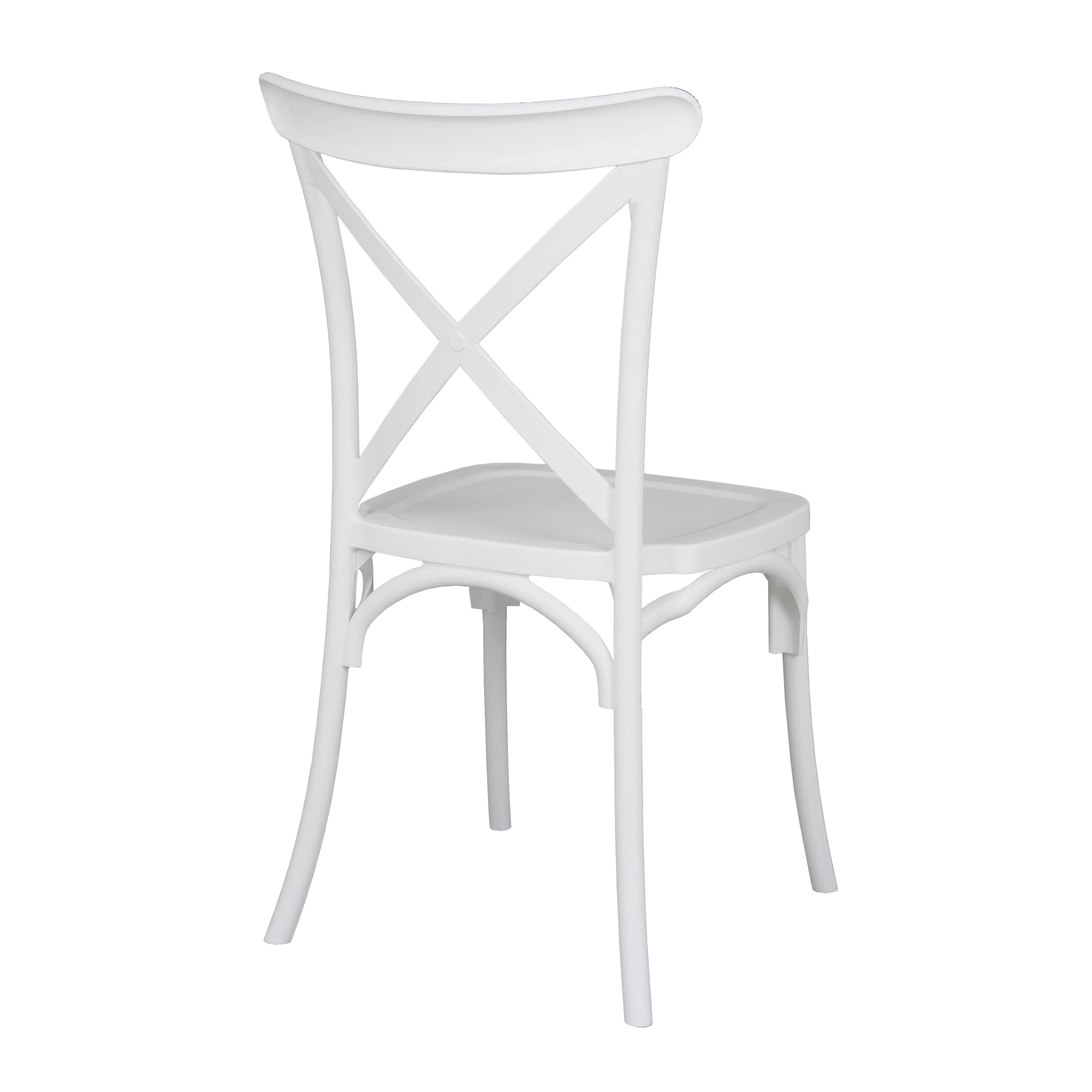 Oviala - Chaise de terrasse empilable en plastique blanc Dublin - Oviala - Image 4