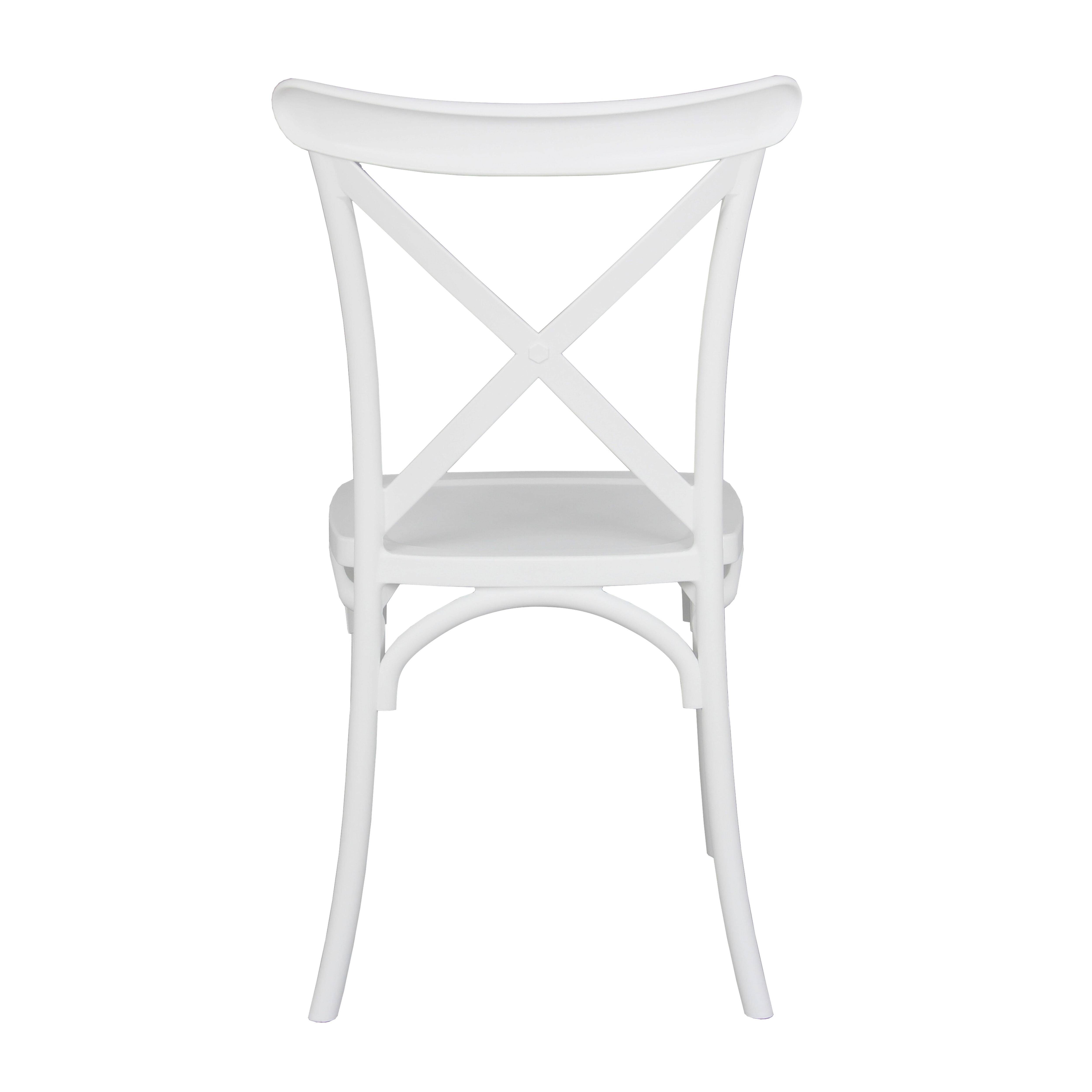 Oviala - Chaise de terrasse empilable en plastique blanc Dublin - Oviala - Image 5
