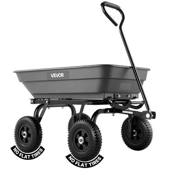 VEVOR Chariot de Jardin Basculant Chariot Benne PP Max. 181 kg Basculement à 90° - Image 1