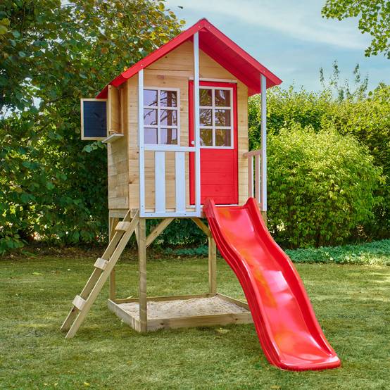 Maisonnette modulable sur pilotis avec balcon et glissière COQUELICOT en bois FSC® - Image 7