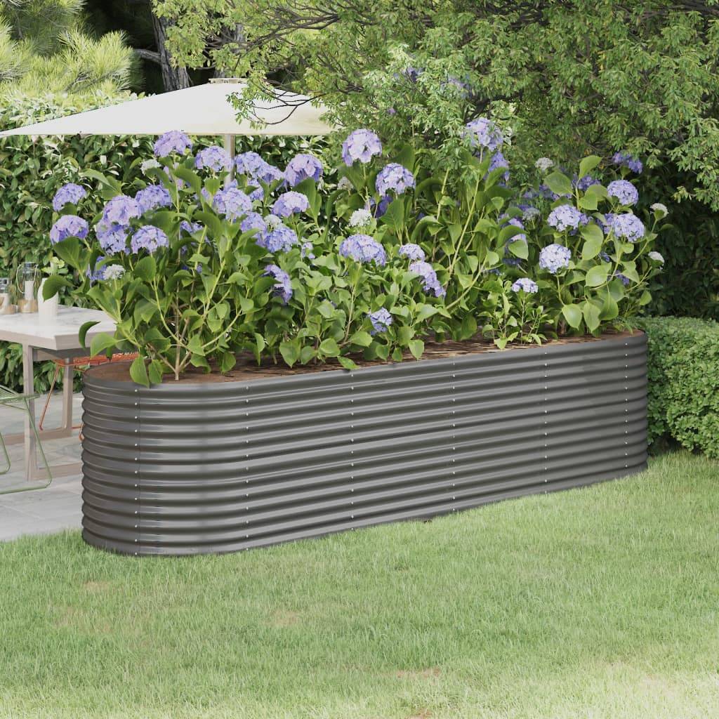 ComfortXL - Jardinière haute ovale en acier galvanisé potager Gris 296x80x68 cm – ComfortXL Outdoor Living - Image 1