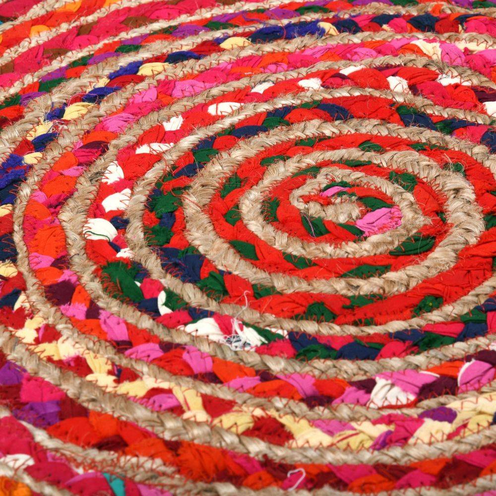 Aubry Gaspard - Tapis rond coloré en jute et en coton India Ø 120 - Imagen 3