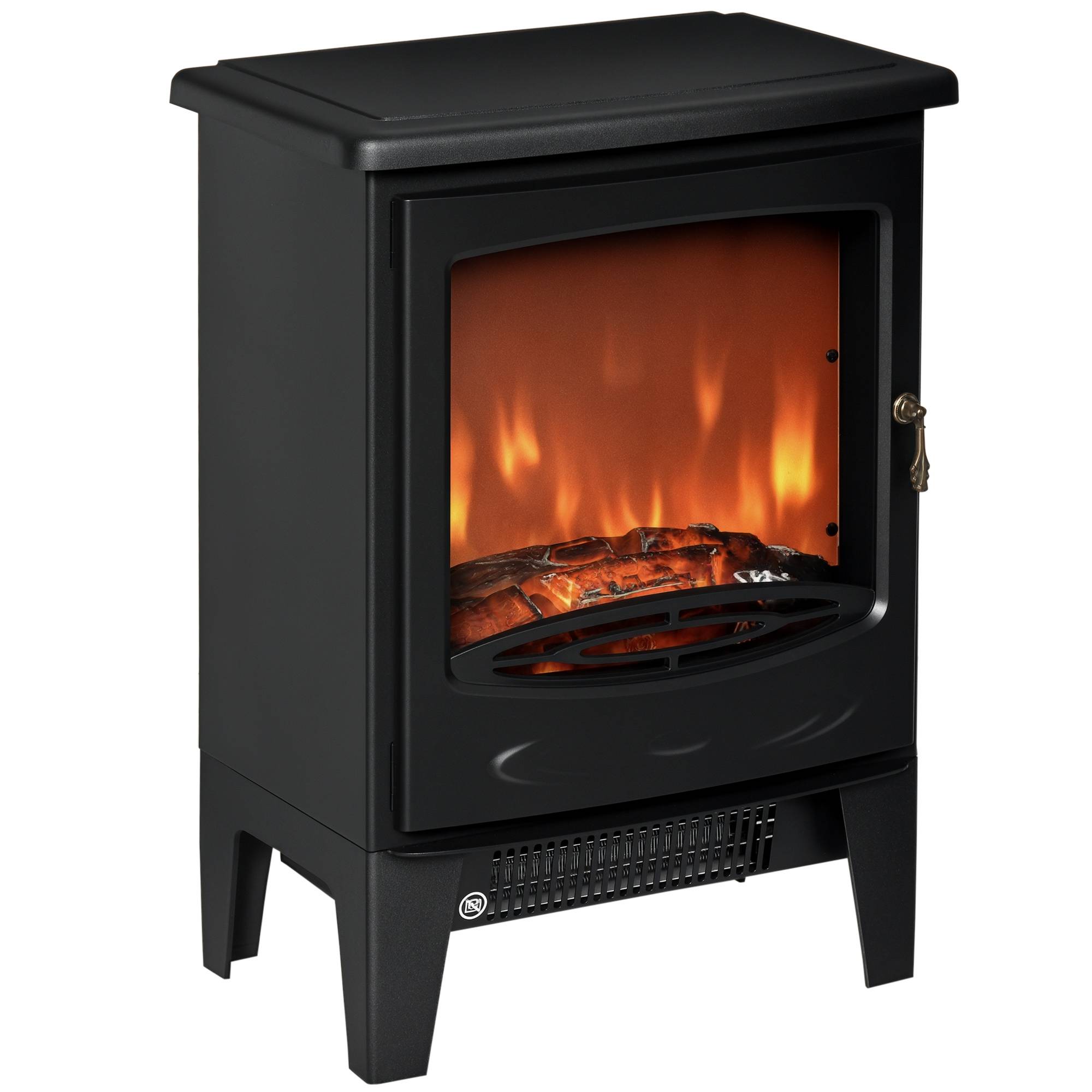 Sans Marque - Cheminée électrique à LED sur pied avec effet de flammes 900/1800W Noir