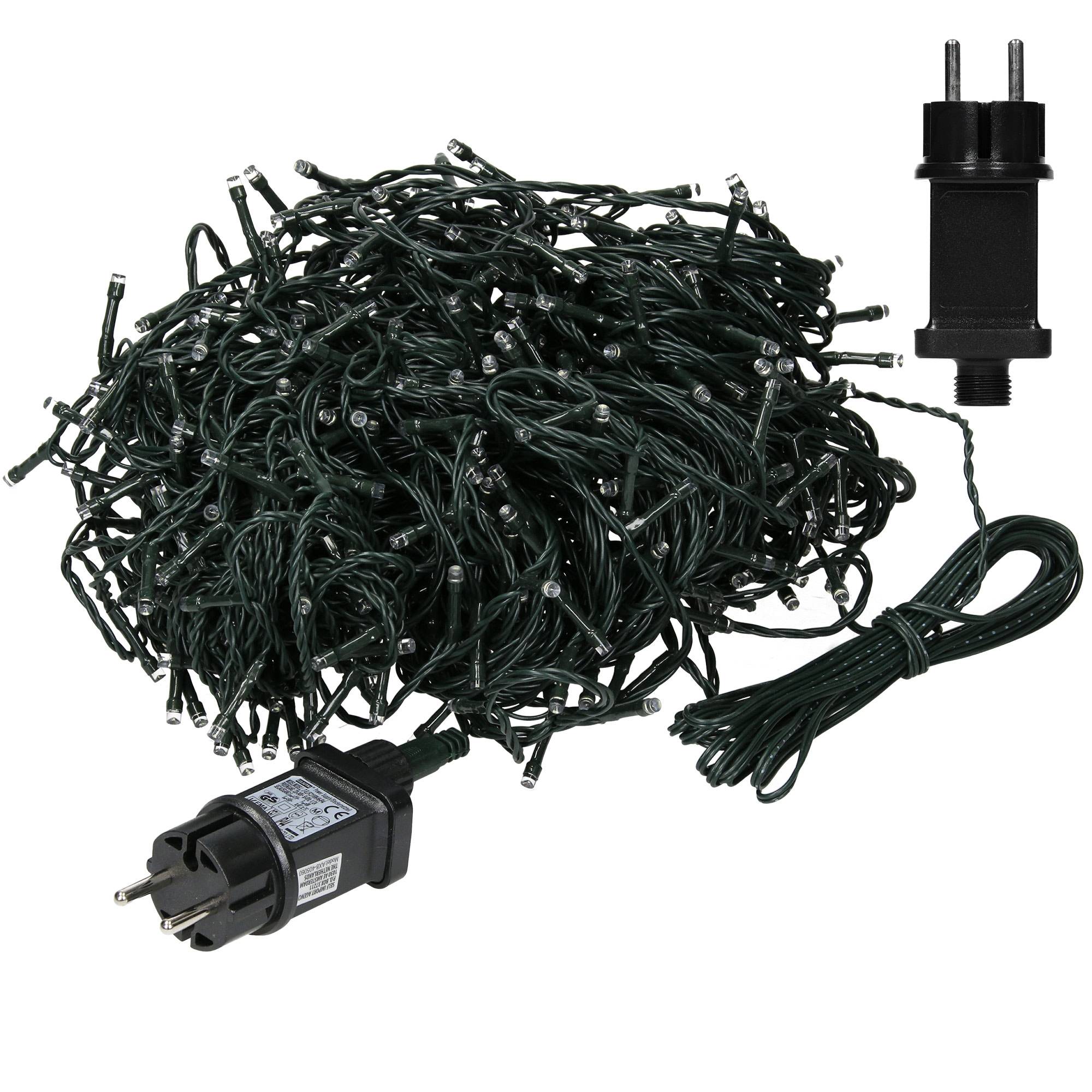 Ecd-Germany - Guirlande lumineuse de Noël 320 LED déco blanc chaud IP44 intérieur/extérieur - Imagen 2