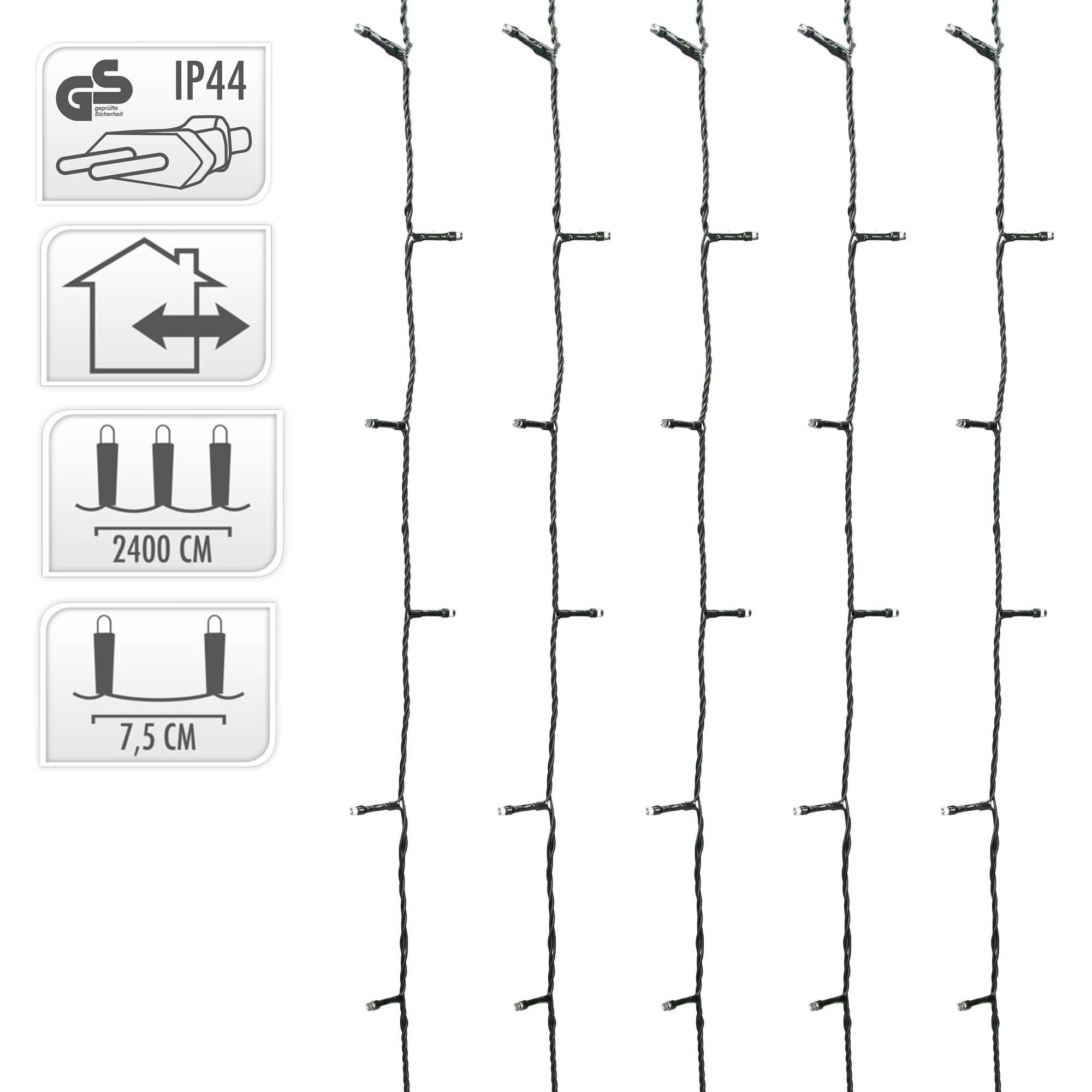 Ecd-Germany - Guirlande lumineuse de Noël 320 LED déco blanc chaud IP44 intérieur/extérieur - Imagen 4