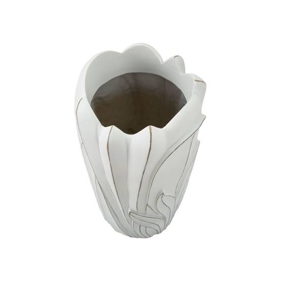 Vase Déco en Résine "Gardy" 48cm Blanc - Image 2