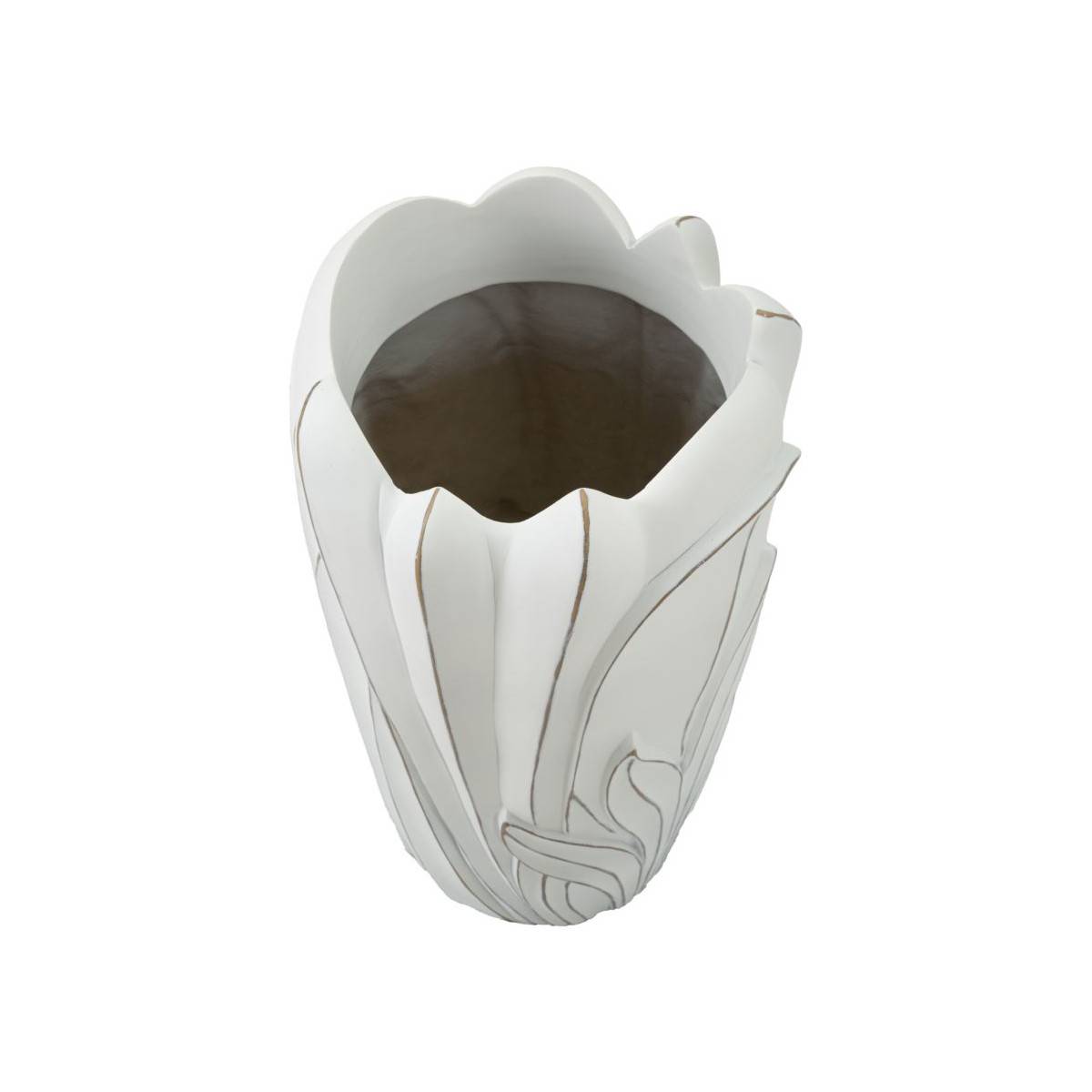 Vase Déco en Résine "Gardy" 48cm Blanc - Image 2