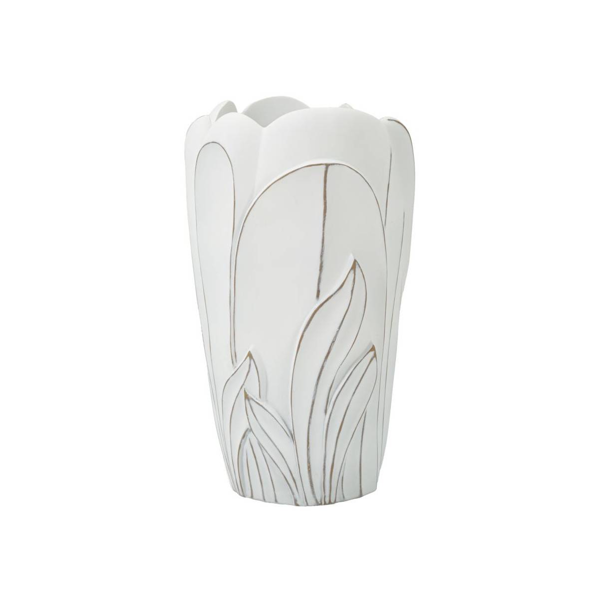 Vase Déco en Résine "Gardy" 48cm Blanc - Image 1