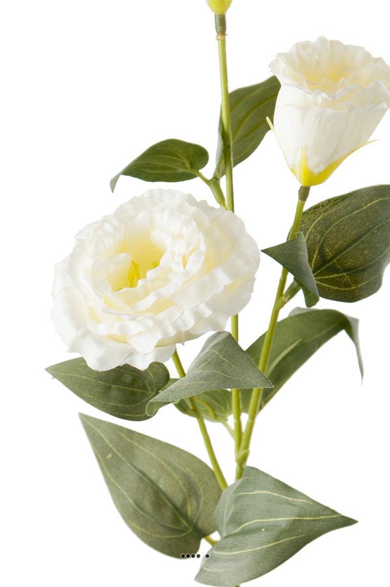 Artificielles - Lisianthus artificiel en tige H70cm D18cm 3 fleurs haut de gamme Crème - couleur: Crème - Imagen 3