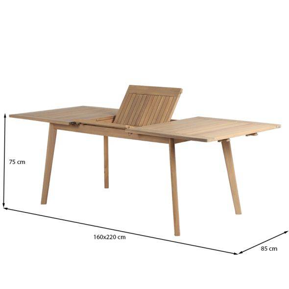 Beau Rivage - Ensemble table et 8 chaises MOLA extensible 160/220cm en bois d'acacia Beau Rivage - Imagen 3
