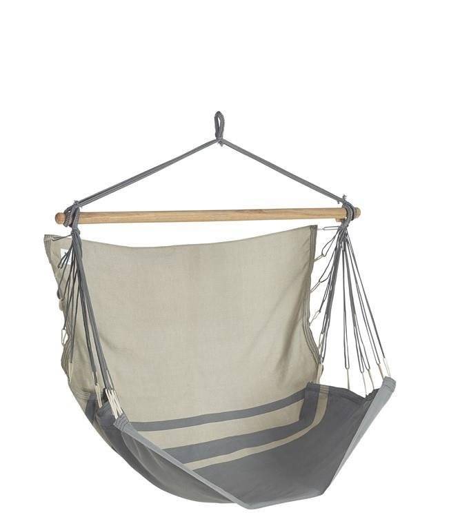 Jobek - Chaise Hamac TRANKIL 140x110 cm en Polypropylène Anthracite Taupe certifié FSC 100% JOBEK - Imagen 1