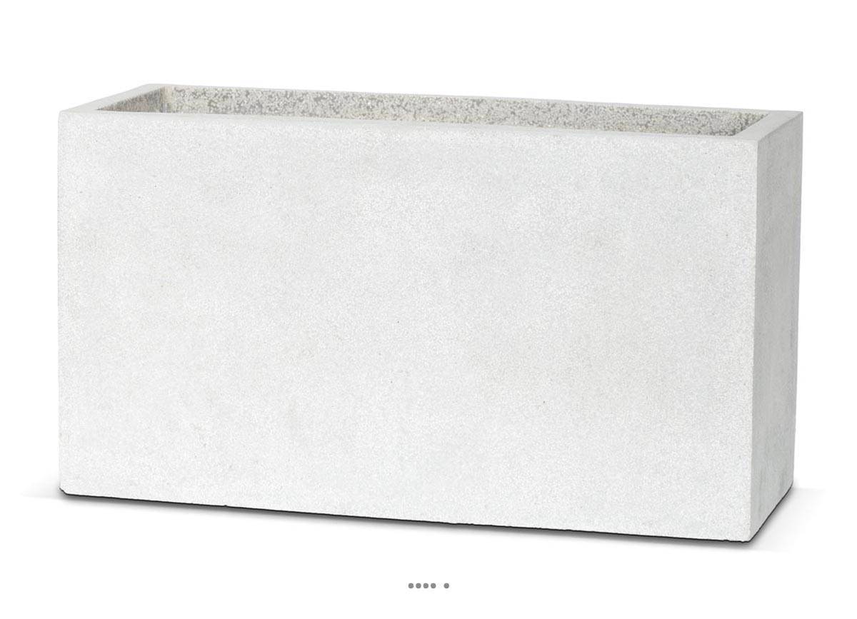 Artificielles - Bac en pures Fibres Mora Ext. Jardinière L 80 x 32 x H44 cm Gris Clair - dimhaut: H 44 cm - couleur: Gris ciment
