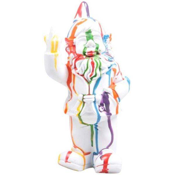 Stoobz - Nain de jardin en résine doigt d'honneur 7 x 8 x 20 cm Multicolore Stoobz