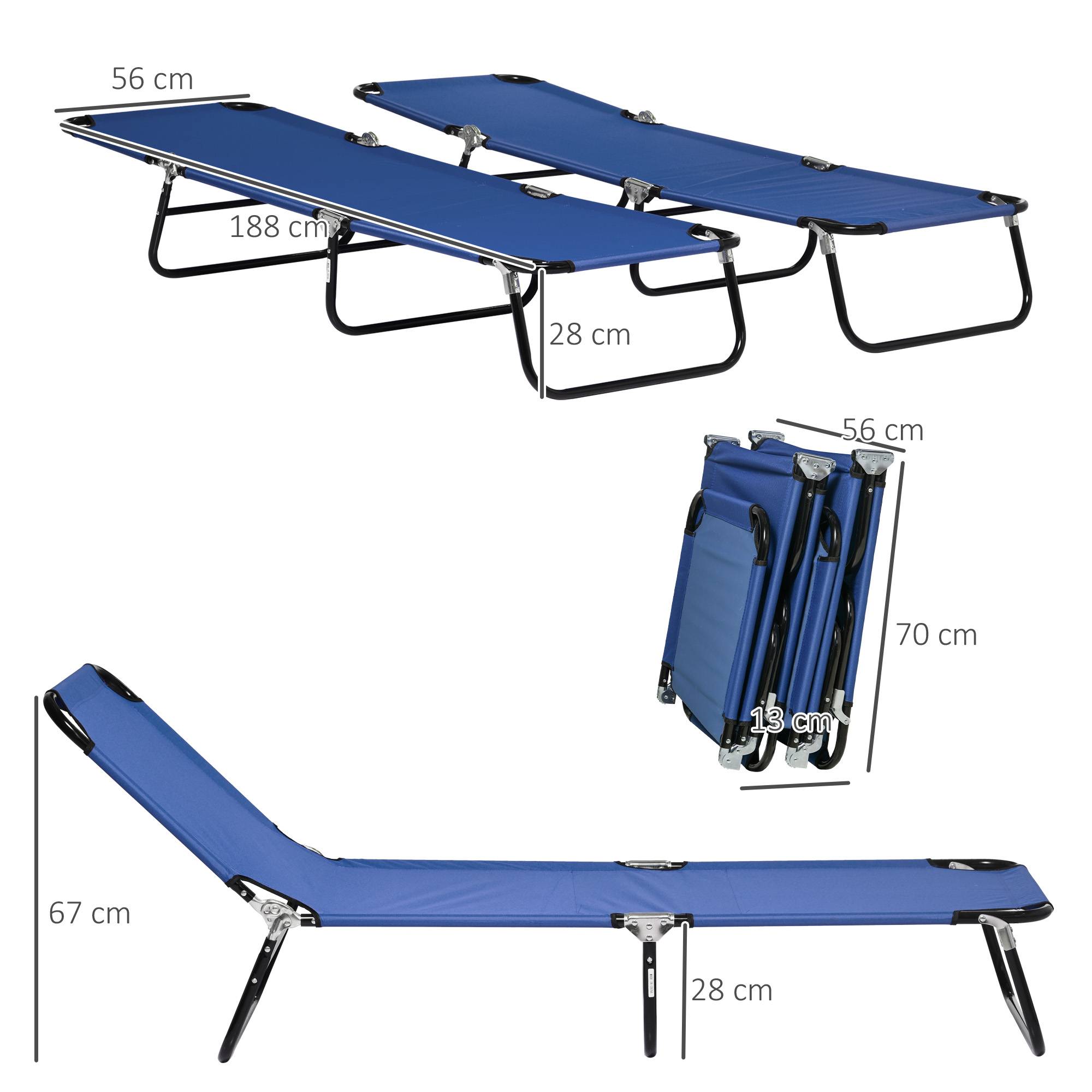 Ensemble de 2 transats de jardin pliants avec dossier réglable en hauteur dans 5 directions, jusqu’à 120 kg, chargeable - Image 3
