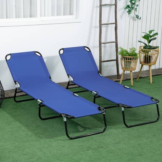 Ensemble de 2 transats de jardin pliants avec dossier réglable en hauteur dans 5 directions, jusqu’à 120 kg, chargeable - Image 9