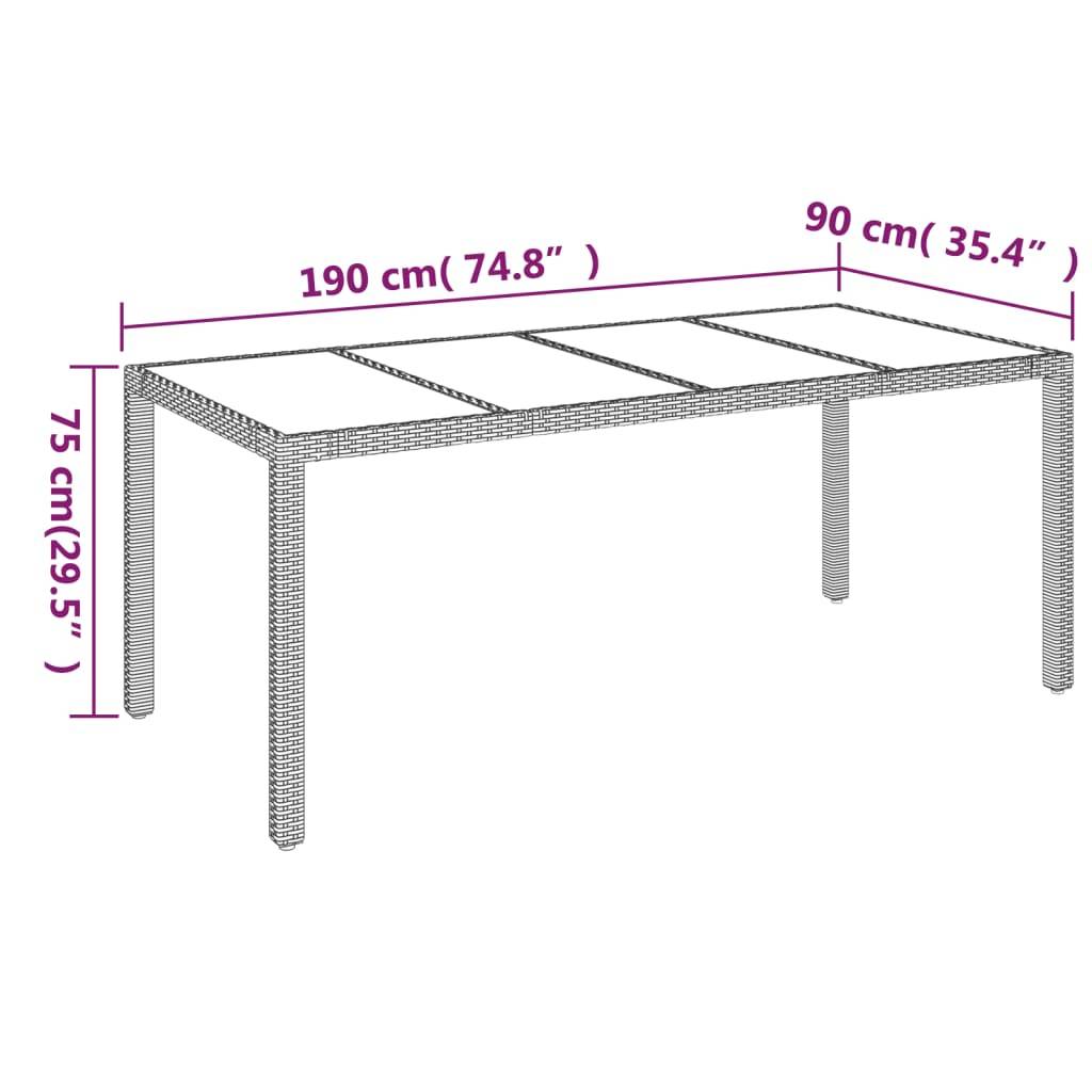 Salon de Jardin 8 Personnes Résine Tressée Grise Table Verre 190cm – ComfortXL Outdoor Living - Image 4