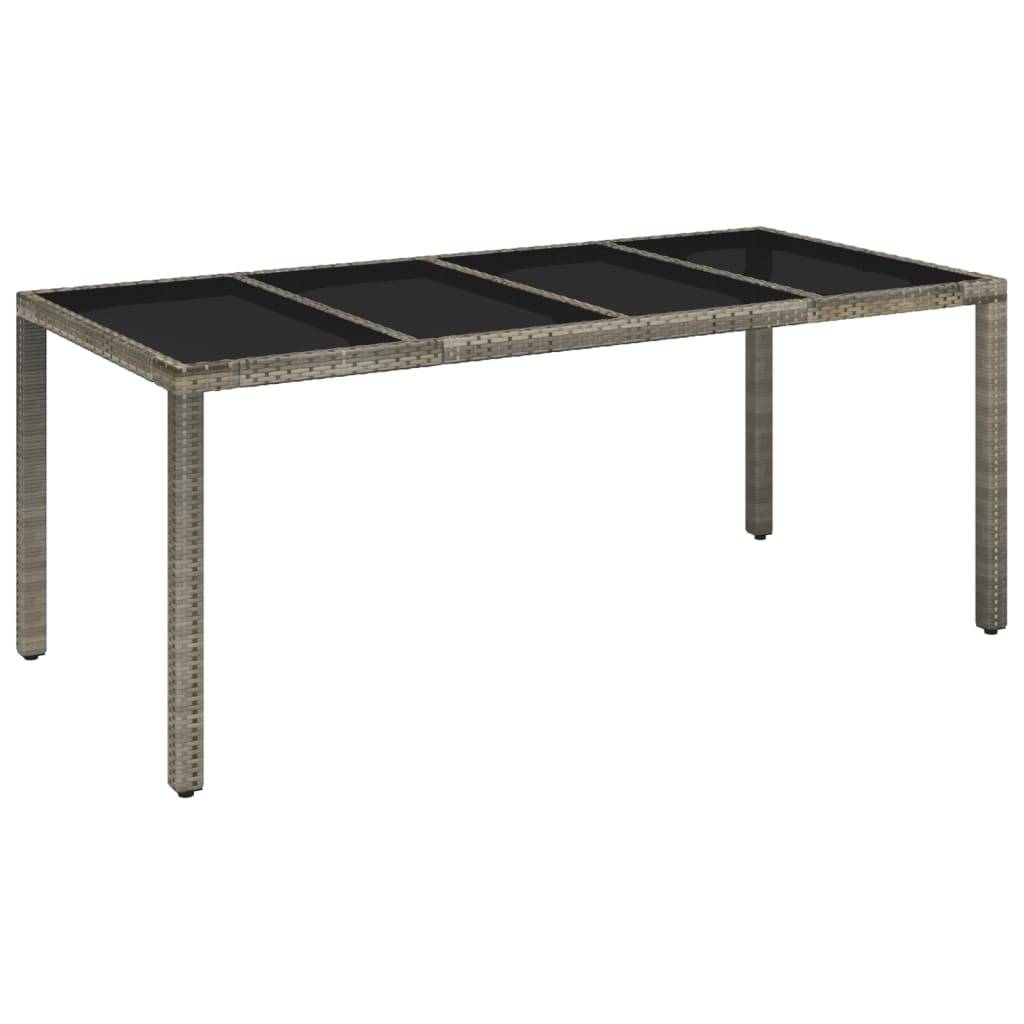Salon de Jardin 8 Personnes Résine Tressée Grise Table Verre 190cm – ComfortXL Outdoor Living - Image 8