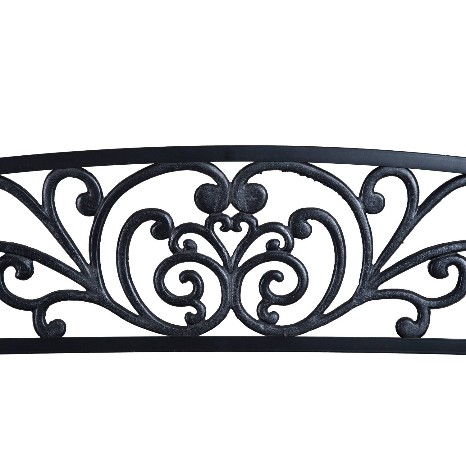 Sans Marque - Banc de Jardin terrasse en Acier Fonte Noir 2 Places 127 x 60 x 87 cm Charge Max 240 Kg - Image 10