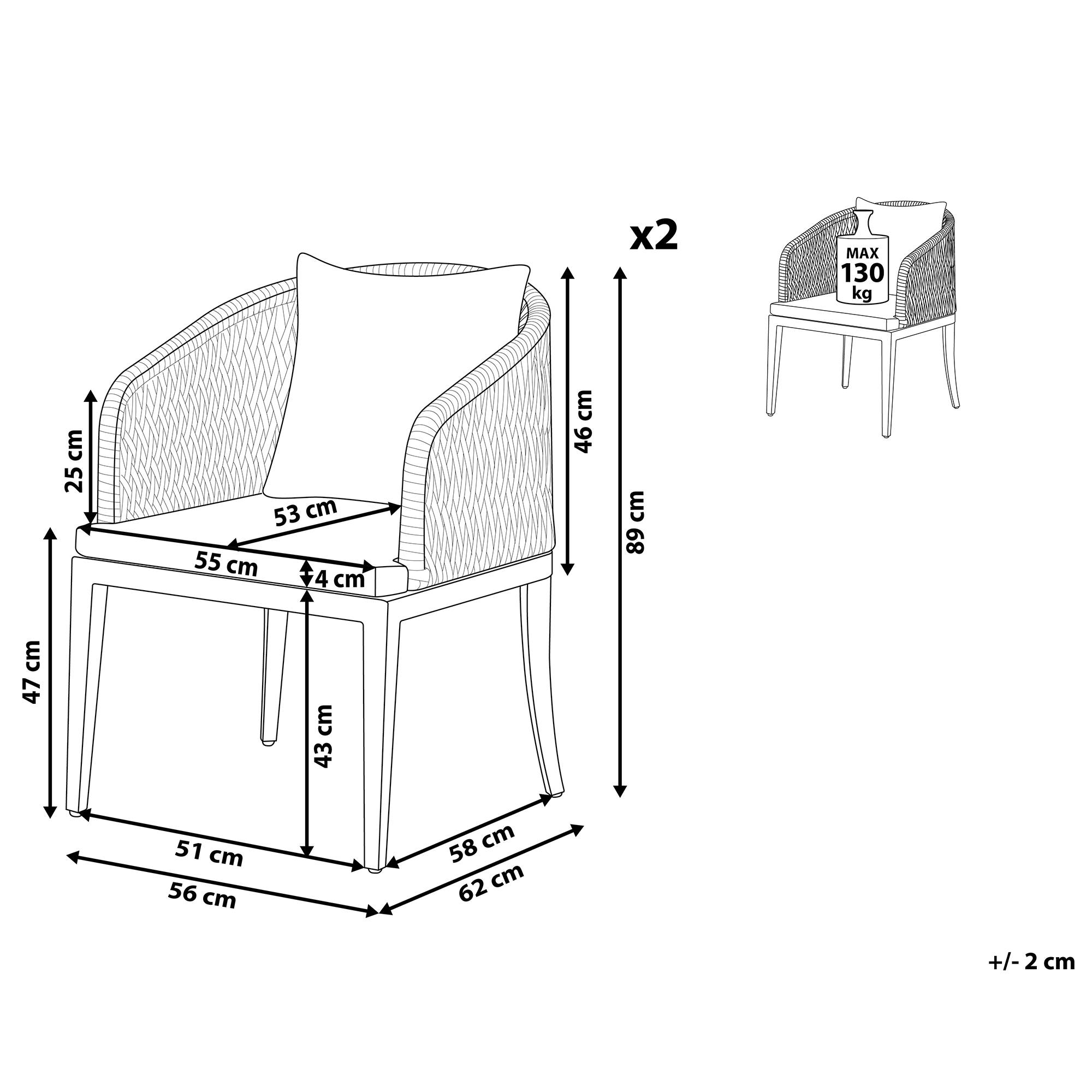 Beliani - Fauteuil Aluminium Gris LIPARI - Beliani - Imagen 3