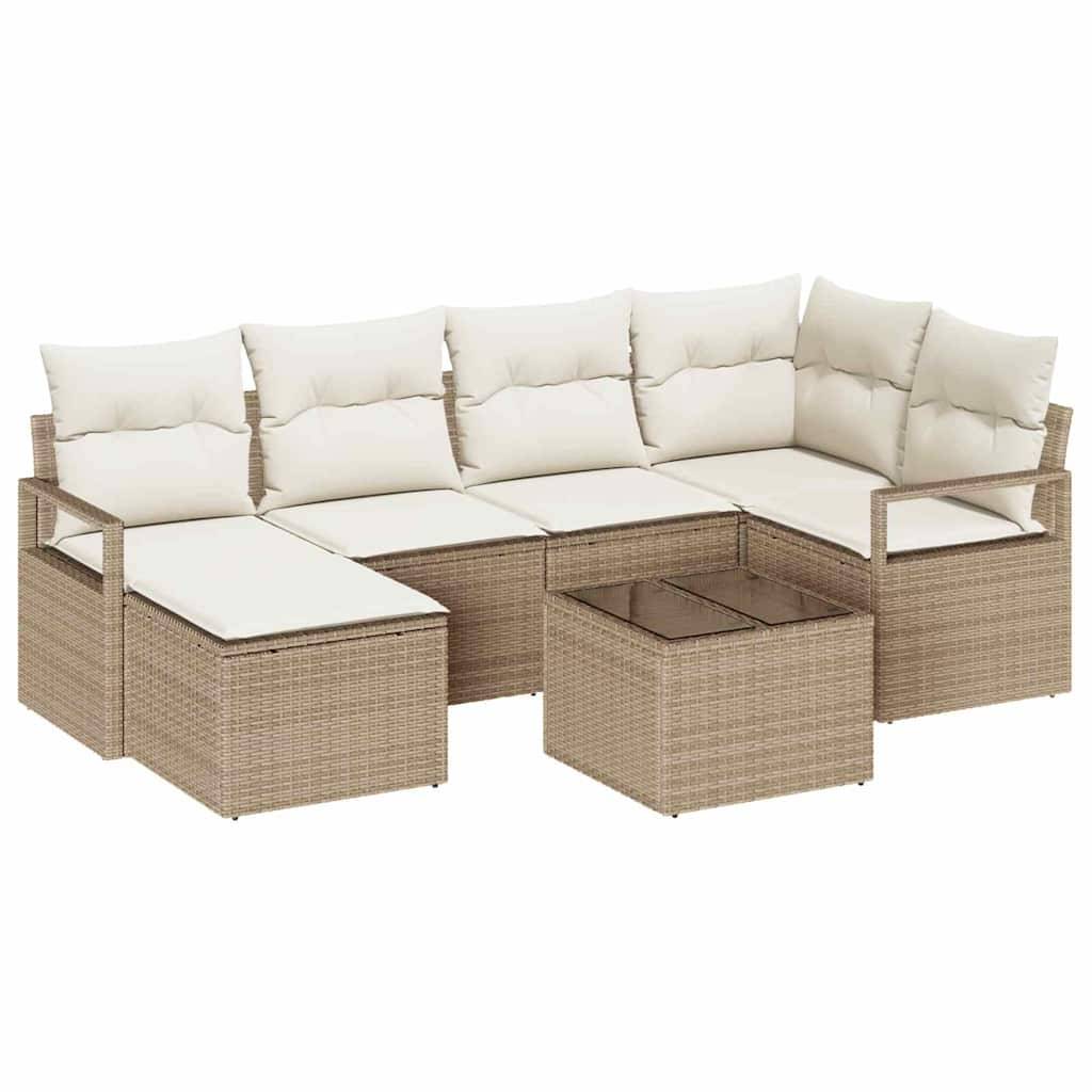 Vidaxl - Ensemble de Canapés 7 pcs Beige polyrotin vidaXL 3346461 - Imagen 2
