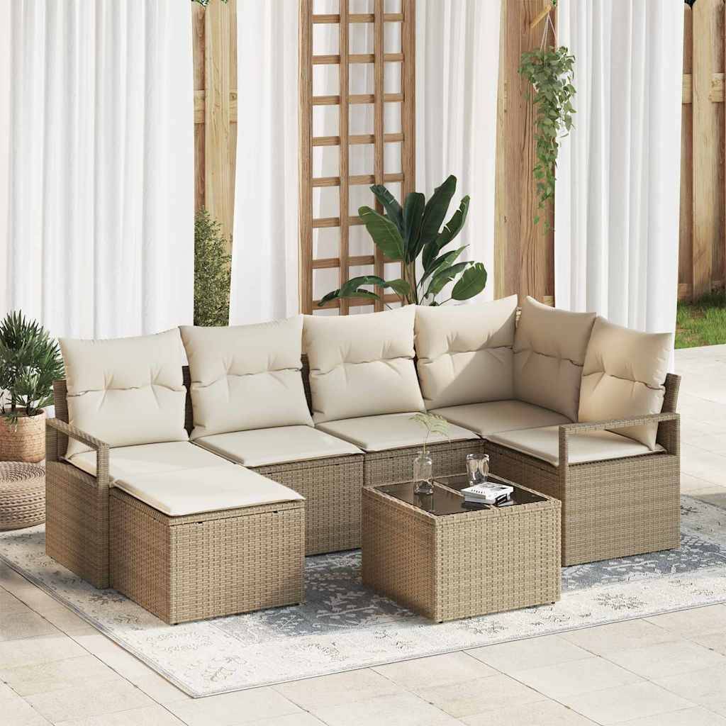 Vidaxl - Ensemble de Canapés 7 pcs Beige polyrotin vidaXL 3346461 - Image 1