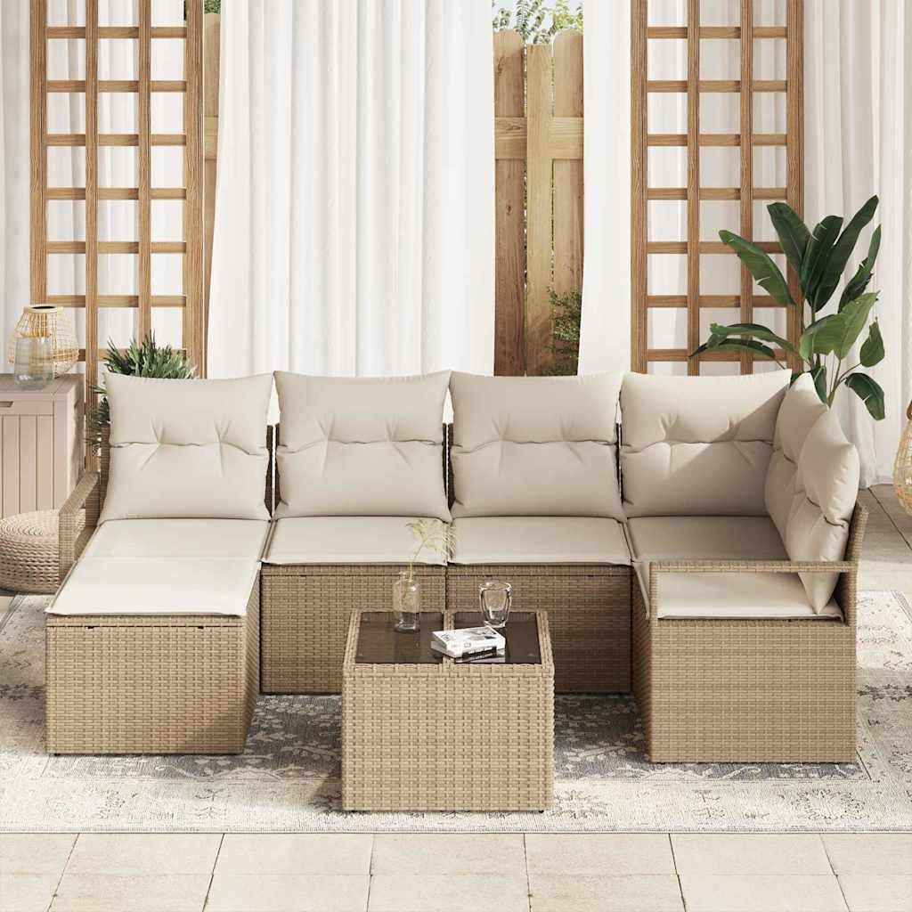 Vidaxl - Ensemble de Canapés 7 pcs Beige polyrotin vidaXL 3346461 - Imagen 4
