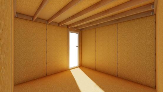 Sans Marque - STUDIO DE JARDIN / 11,8 m2 - 3,35 x 3,52m / Plancher isolé / Bardage Gris / Intérieur OSB / Livraison Gratuite / Studio Français - Image 3