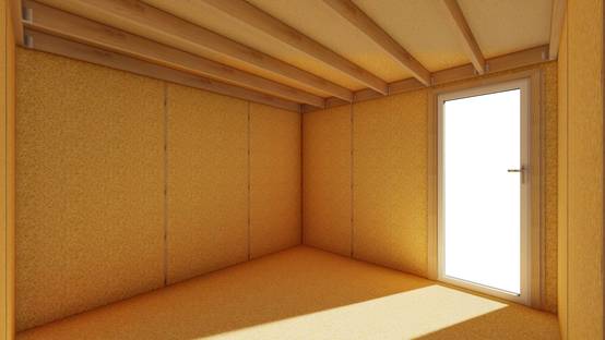 Sans Marque - STUDIO DE JARDIN / 11,8 m2 - 3,35 x 3,52m / Plancher isolé / Bardage Gris / Intérieur OSB / Livraison Gratuite / Studio Français - Image 4