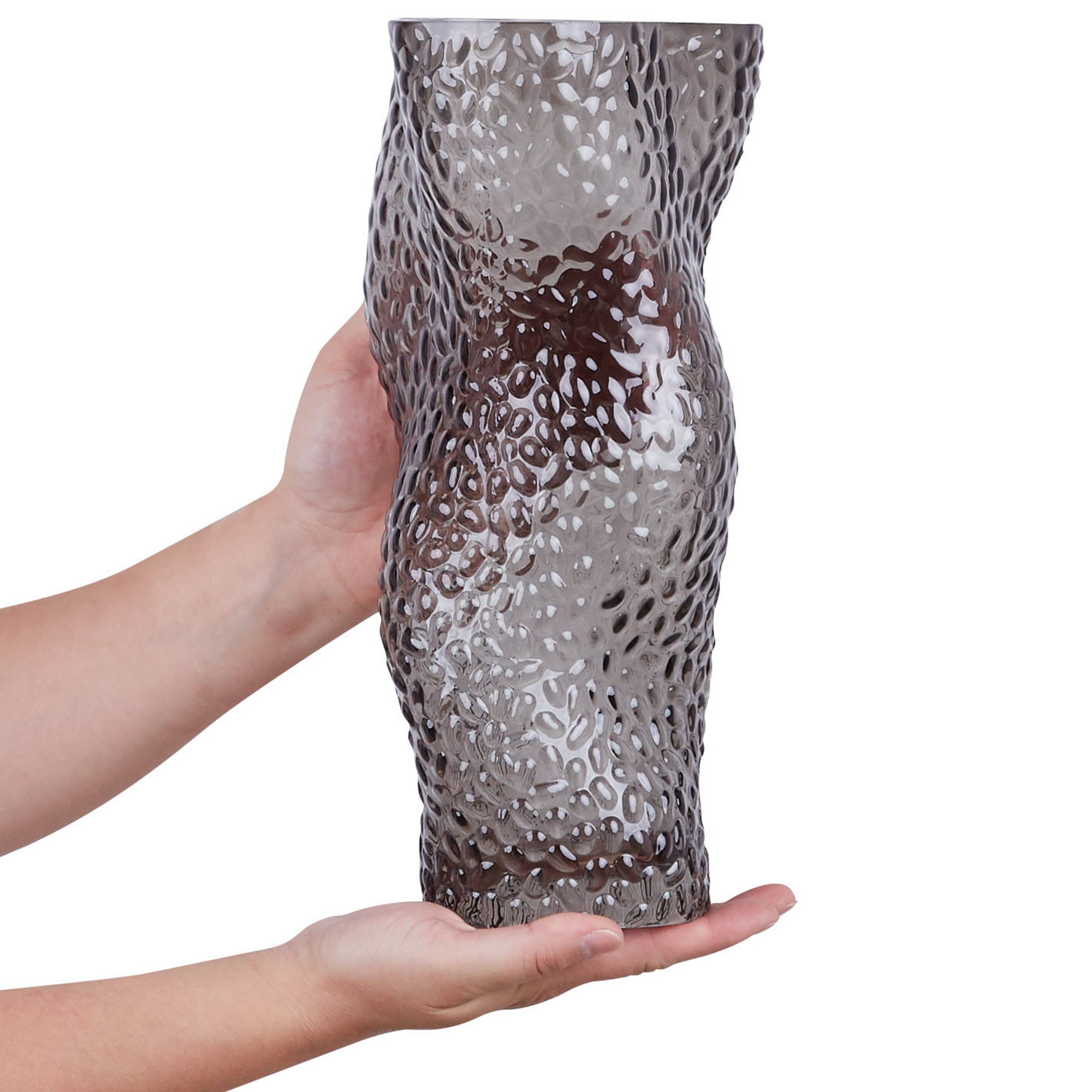 Beliani - Vase à fleurs Verre Gris DYTIKO - 16x16x31- Beliani - Image 4