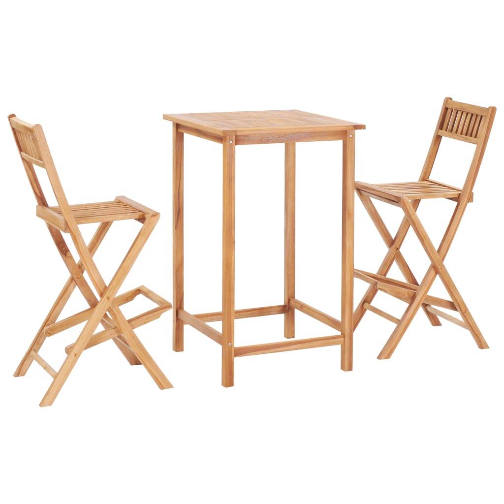 Vidaxl - Ensemble de bar 3 pcs Bois de teck solide vidaXL 44671 - Imagen 1