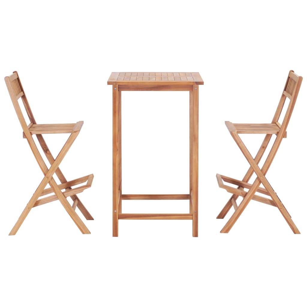 Vidaxl - Ensemble de bar 3 pcs Bois de teck solide vidaXL 44671 - Imagen 2