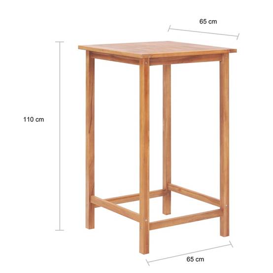 Vidaxl - Ensemble de bar 3 pcs Bois de teck solide vidaXL 44671 - Imagen 3