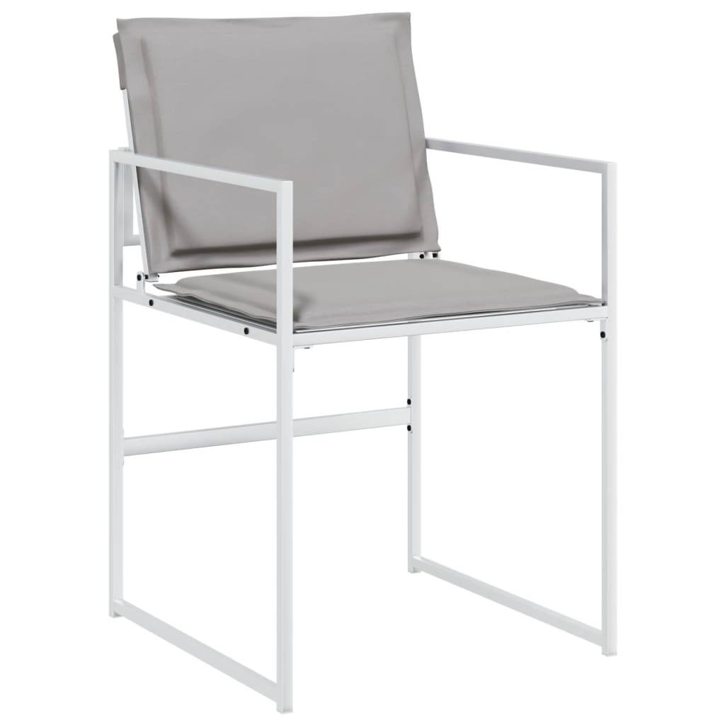 Chaises de jardin avec coussins blanc acier/textilène 50,5 x 51 x 81,5 cm (lot de 4), Poids :23.9kg - PANGIVO - Image 5