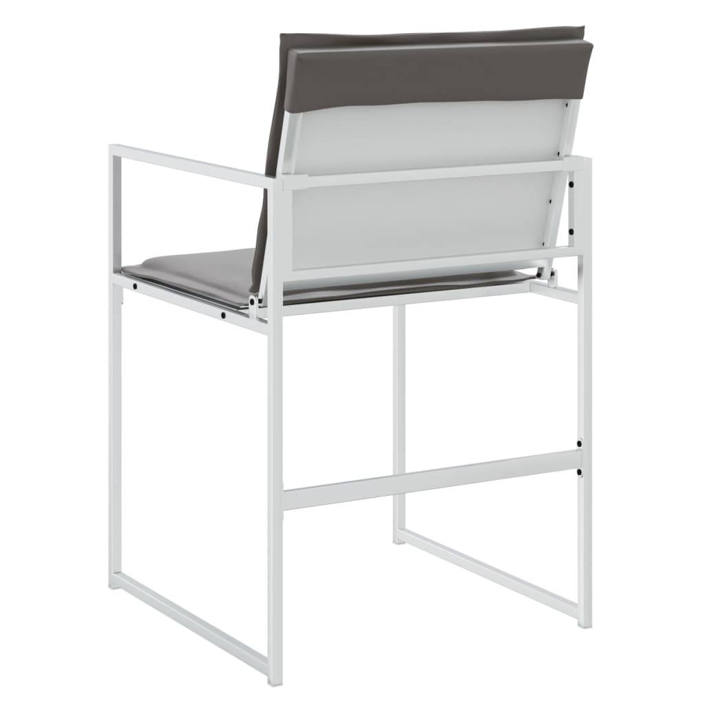 Chaises de jardin avec coussins blanc acier/textilène 50,5 x 51 x 81,5 cm (lot de 4), Poids :23.9kg - PANGIVO - Image 7