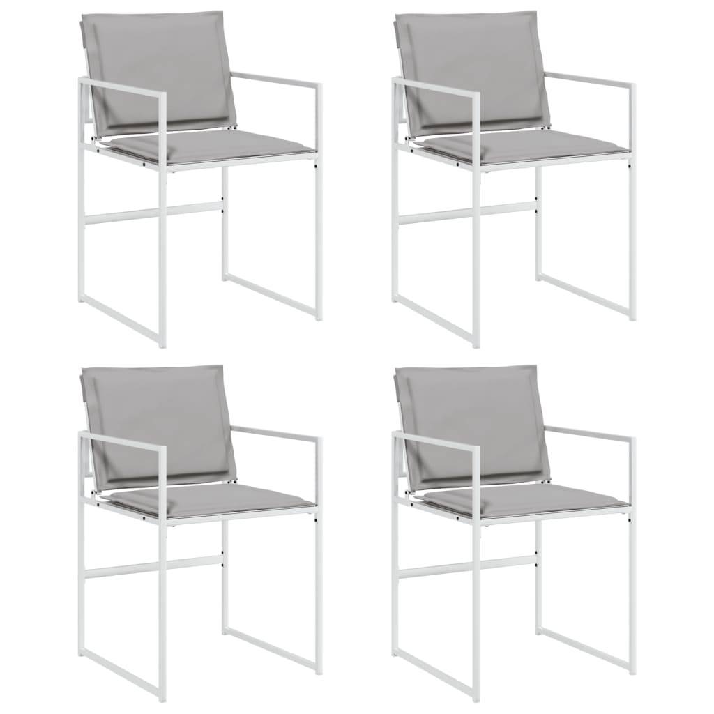 Chaises de jardin avec coussins blanc acier/textilène 50,5 x 51 x 81,5 cm (lot de 4), Poids :23.9kg - PANGIVO - Image 2