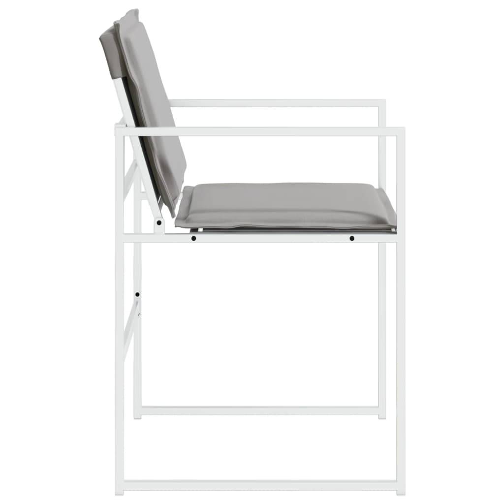 Chaises de jardin avec coussins blanc acier/textilène 50,5 x 51 x 81,5 cm (lot de 4), Poids :23.9kg - PANGIVO - Image 6