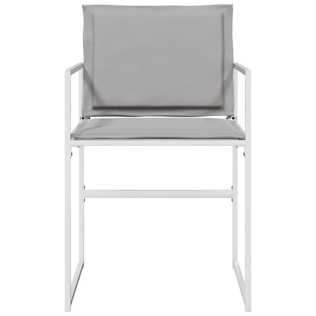 Chaises de jardin avec coussins blanc acier/textilène 50,5 x 51 x 81,5 cm (lot de 4), Poids :23.9kg - PANGIVO - Image 4