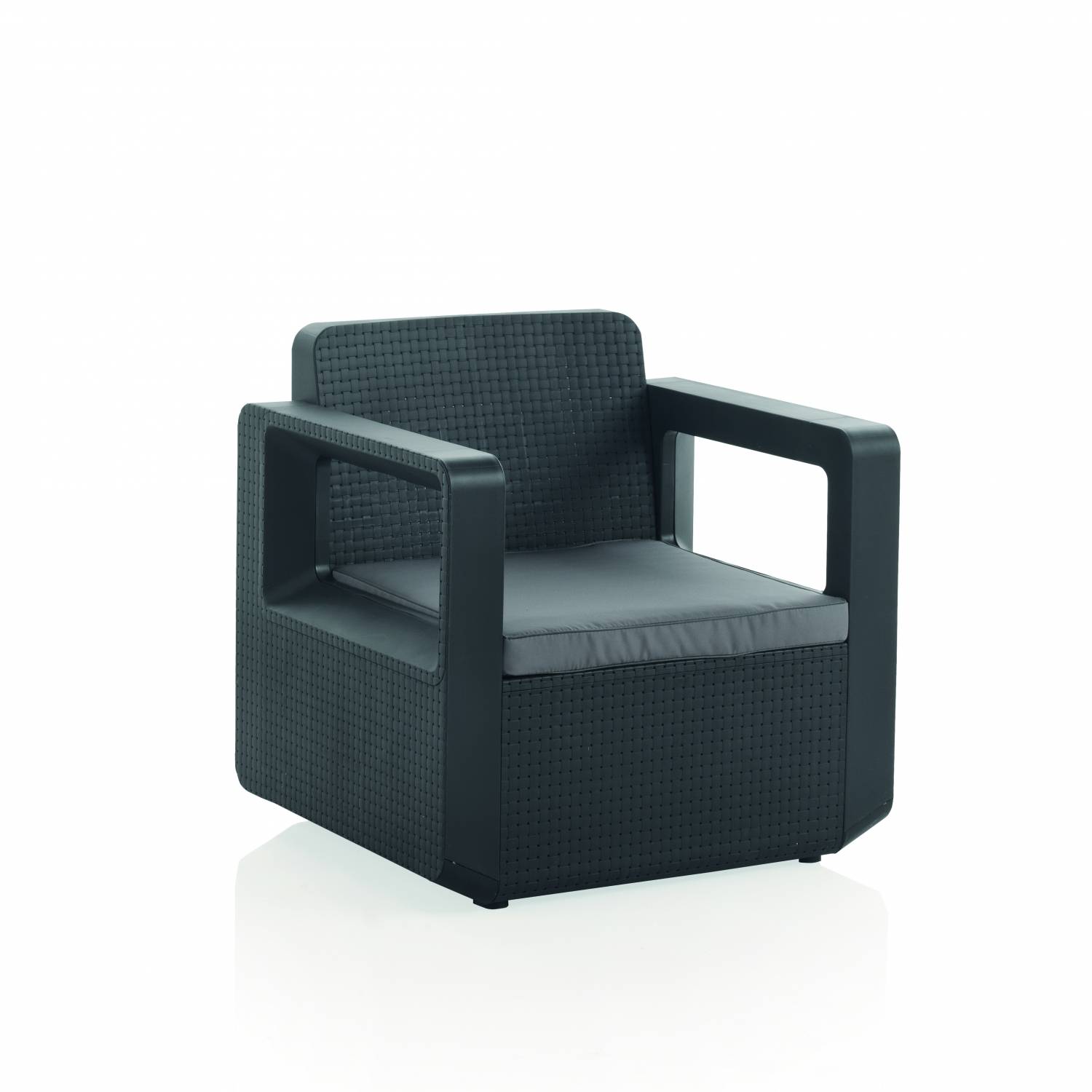 Salon de jardin design résine tressée injectée anthracite FUTURA - Image 5