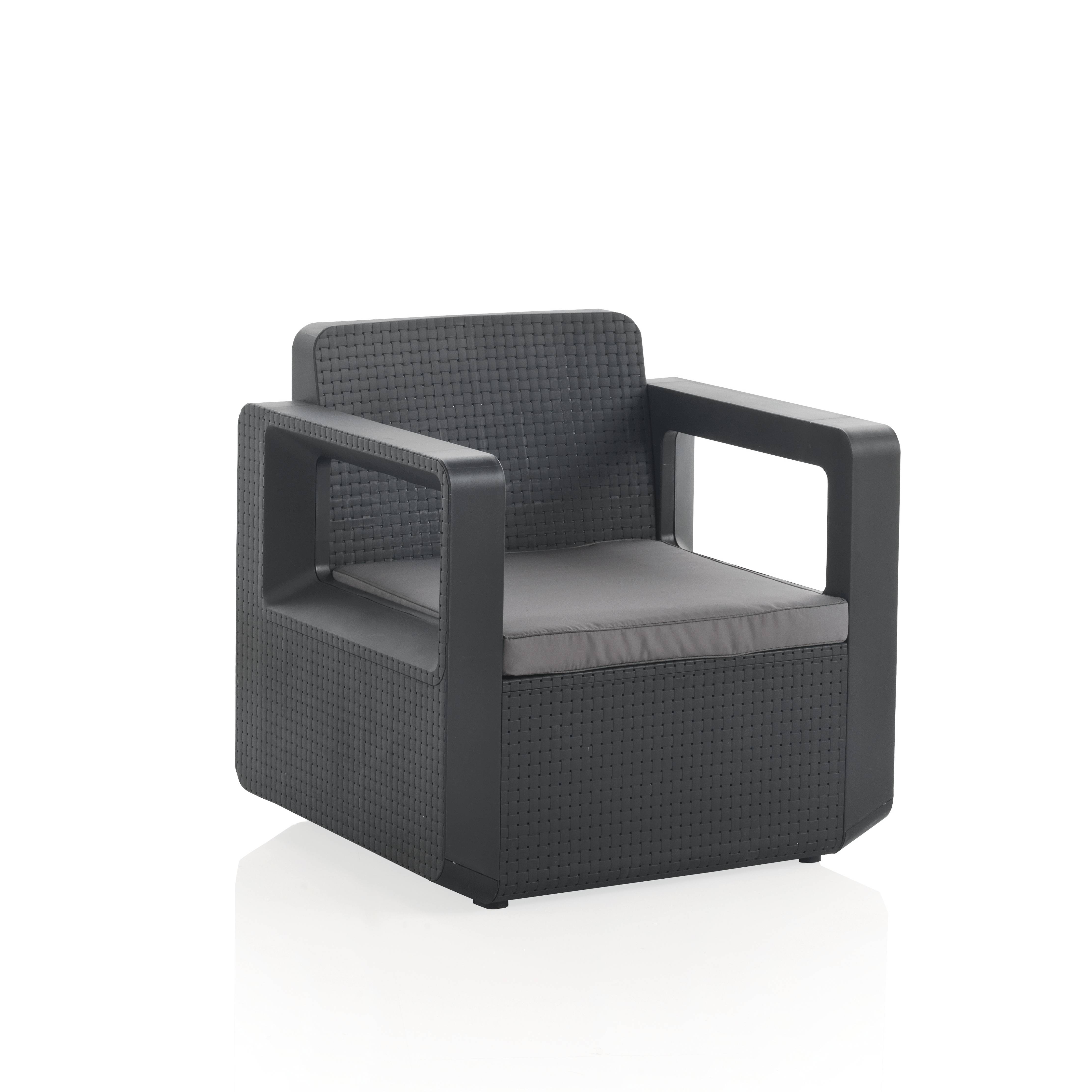 Salon de jardin design résine tressée injectée anthracite FUTURA - Image 3