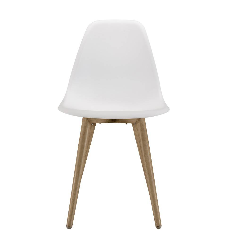 Macabane - MALO - Lot de 2 chaises blanches pieds couleur naturelle - Imagen 4