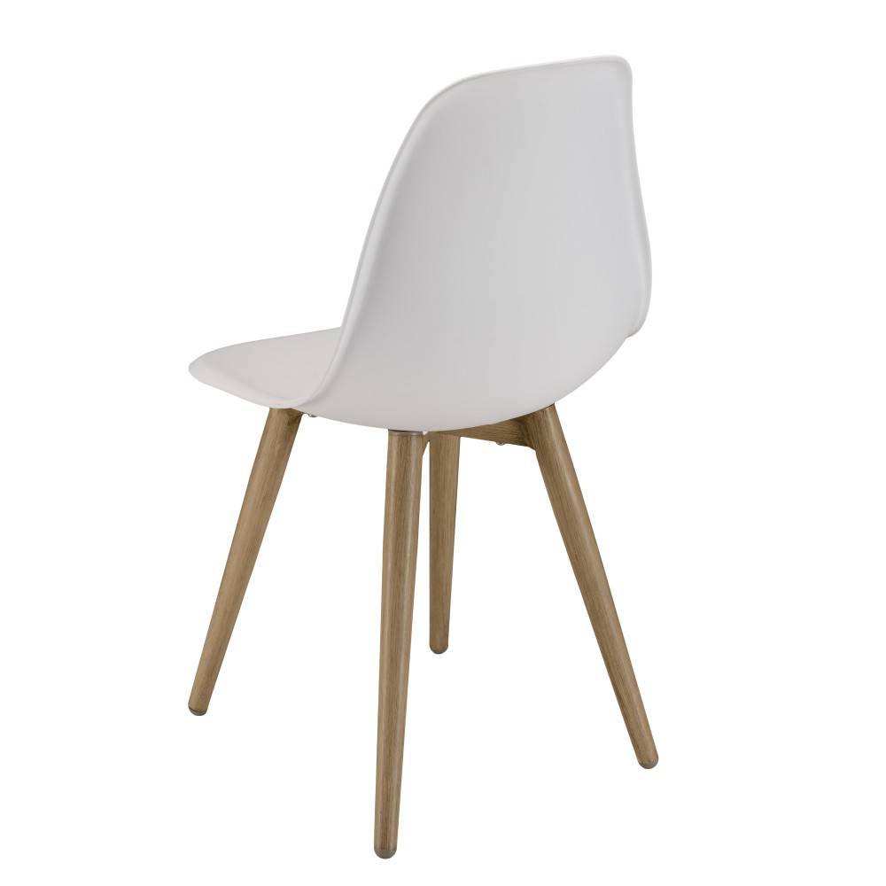 Macabane - MALO - Lot de 2 chaises blanches pieds couleur naturelle - Imagen 10