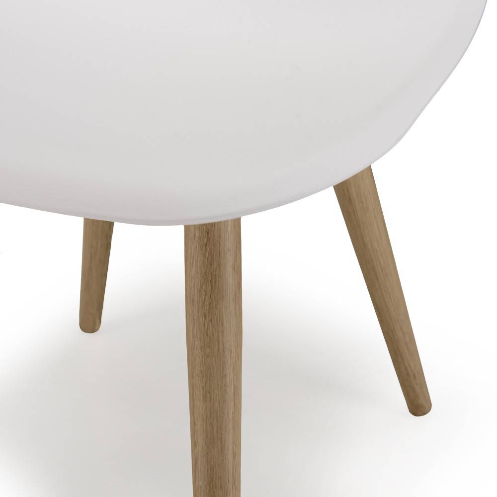 Macabane - MALO - Lot de 2 chaises blanches pieds couleur naturelle - Imagen 9