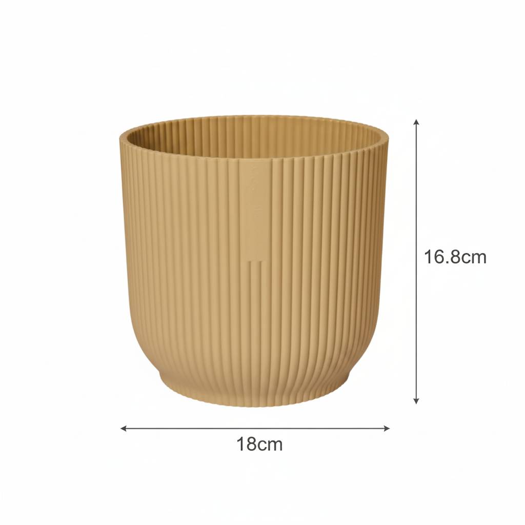 Pot de fleurs elho Vibes Fold jaune - D.18cm - Image 3