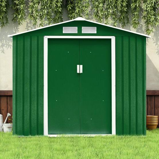 Abri de jardin remise de stockage avec porte coulissante et 2 fenêtres 213 x 127 x 185 cm - Image 3
