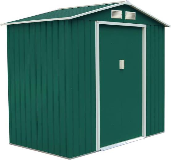 Abri de jardin remise de stockage avec porte coulissante et 2 fenêtres 213 x 127 x 185 cm - Image 1