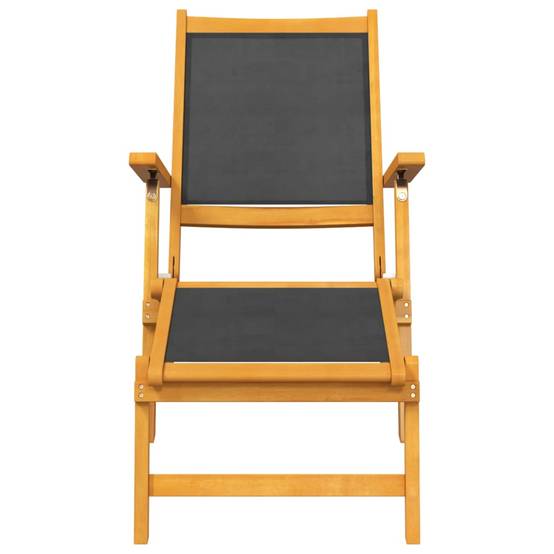 Lot de 2 Bain de soleil - Transats - Chaises longues Acacia massif et textilène - MEUBLE PRO - Image 4