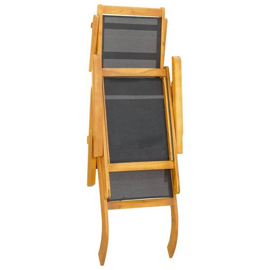 Lot de 2 Bain de soleil - Transats - Chaises longues Acacia massif et textilène - MEUBLE PRO - Image 5