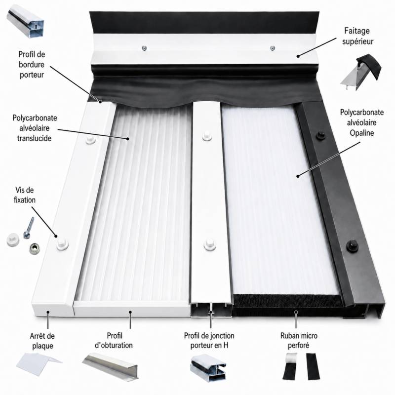 Kit de fixation pour profilé porteur (x40) - Coloris - Gris anthracite RAL 7016 - Image 2
