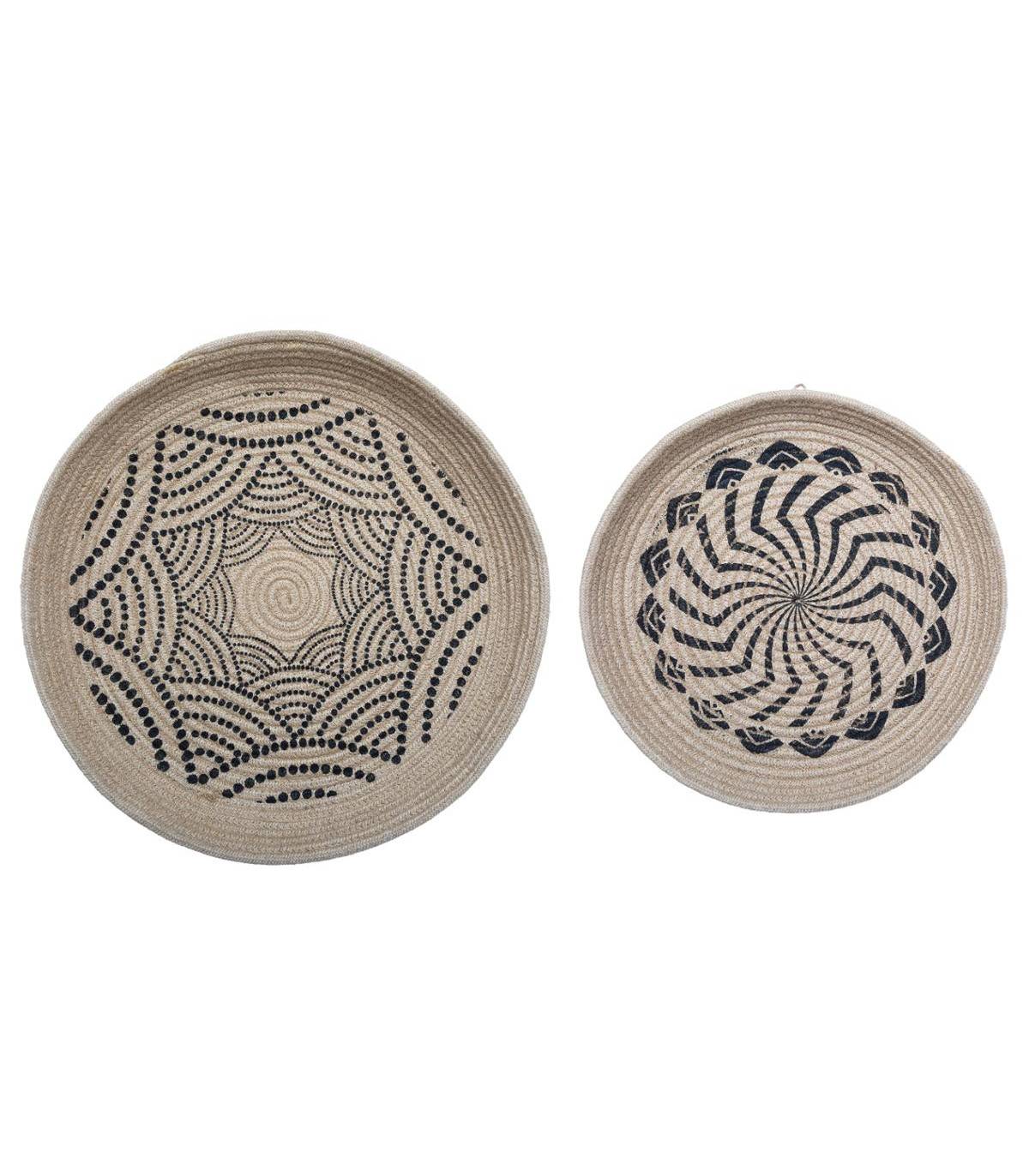 Atmosphera - Set 2 Décorations Murales Paniers en Jute D 48.5 cm et D 38.5 cm - Imagen 1