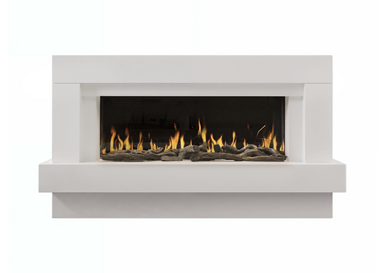 Cheminée électrique design à poser Linéa 121 cm - Effet flammes LEDs - WIFI - Mode economie d'energie- Chauffage - Image 1